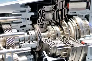 Cutaway section of a slipping transmission