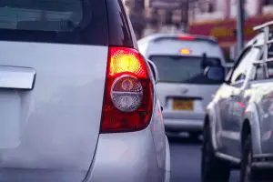turn signal blinking from rear of a car