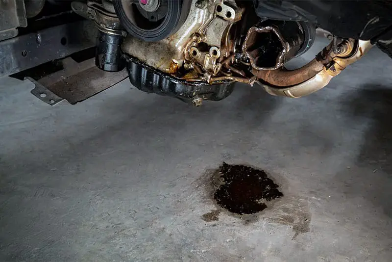 Example of what happens when you don't use an oil stop leak solution.
